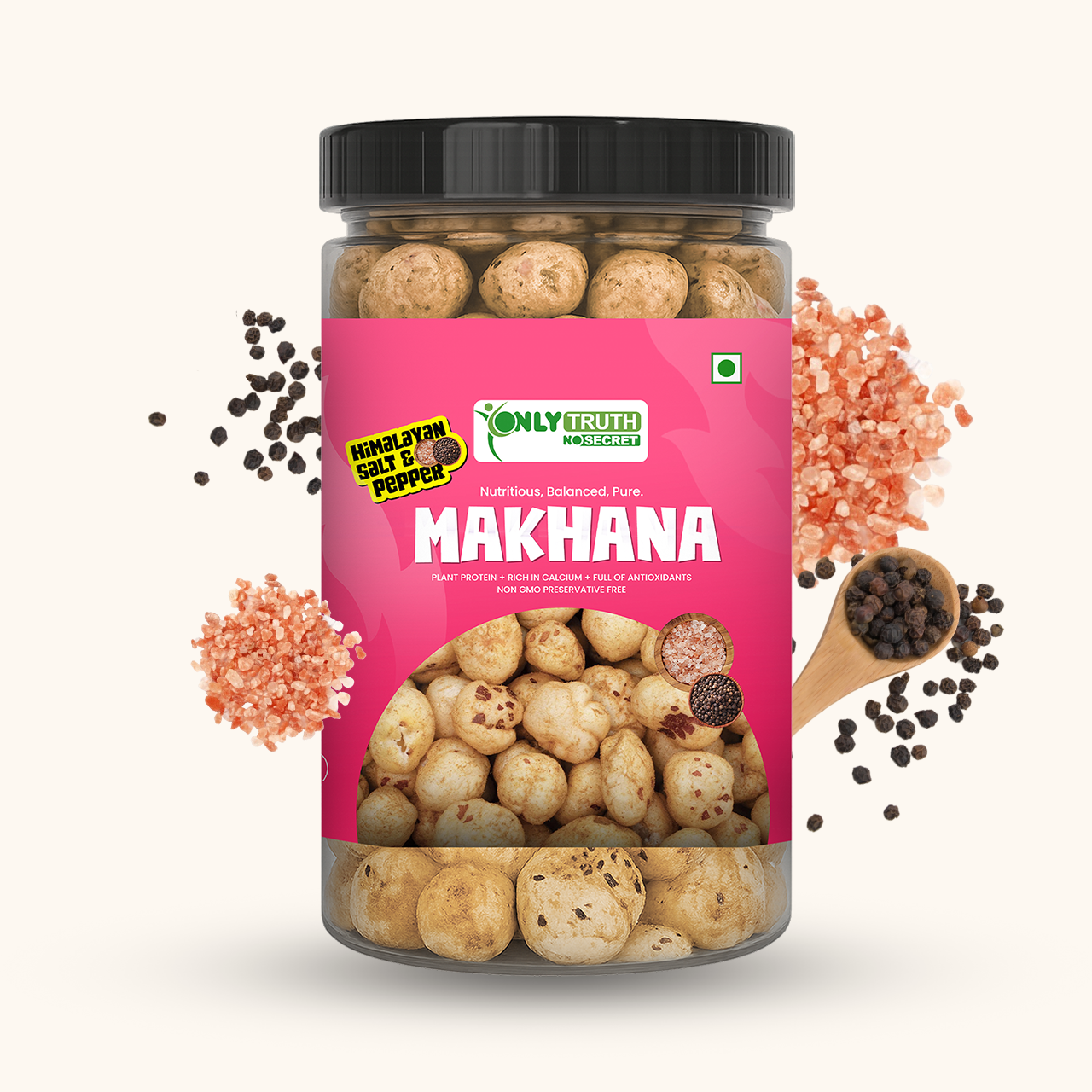 Himalayan Salt & Pepper Roasted Makhana — 60g Jar