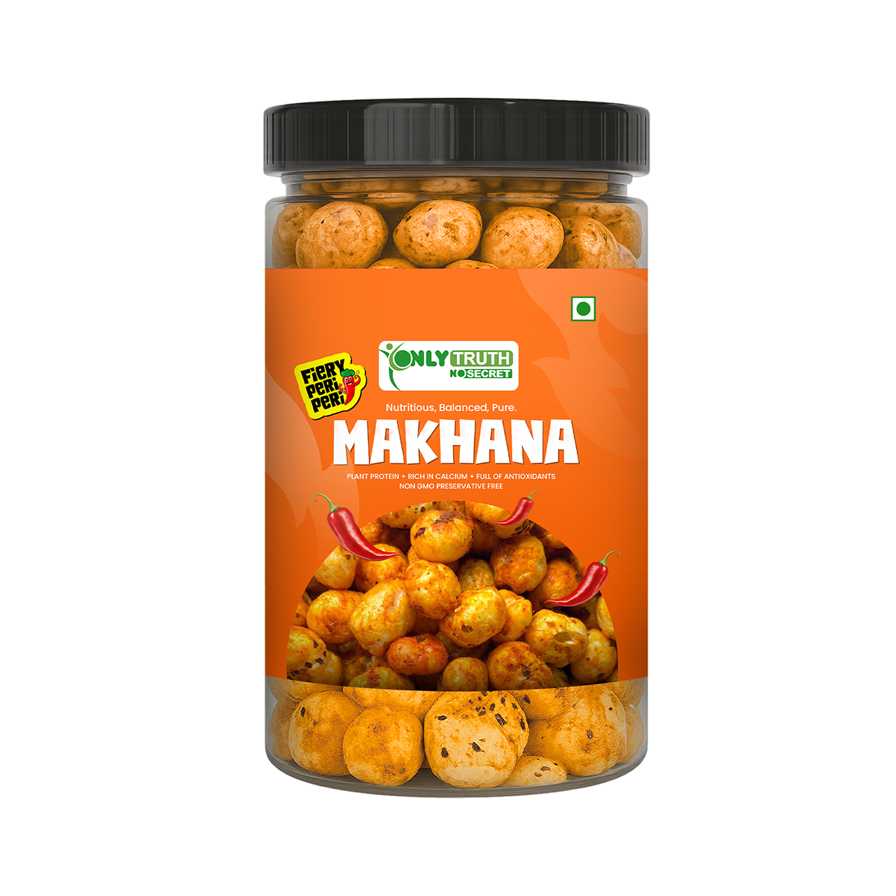 Fiery Peri Peri Roasted Makhana — 60g Jar